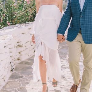 C/Meo Collective off the shoulder white dress